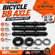 Bicycle Bottom Bracket Axle Shaft Tengah With Bearing 1 Set Pedal Shaft