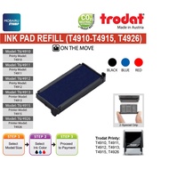 Ink Pad/Cartridges Refill for Self Inking Stamps - Trodat Printy T4910 to T4913 (Black, Blue & Red)