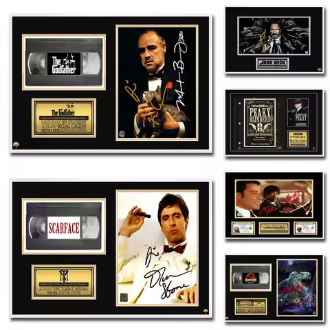 Classic Movie Signature Art Poster And Prints Godfather Scarface John Wick Canvas Wall Painting For 