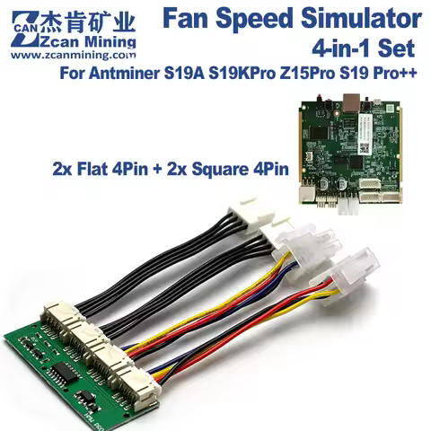 Antminer Z15 Pro Fan Speed Simulator 2 Flat 2 Square 4Pin Antminer S19K pro Fan Speed Emulator S19A 