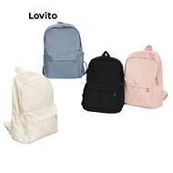 Preppy Backpack Plain Colorblock Double Shoulder Strap Multi-pocketed Backpacks for Women L41BA05 (W