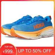 HOKA ONE ONE Bondi 8 Men Women  Blue Sport Shoes Shell Coral Peach Parfait Size 36-45 Running Shoes