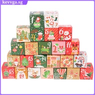 Paper Gift Bags Christmas Gifts Countdown Candy Box Advent Calendar Treat Party Supplies Cookie Boxes for Stocking Stuffers kevvga