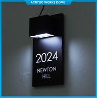 Nomor Rumah LED Akrilik Papan Alamat Rumah Lampu Aesthetic Model Pilar