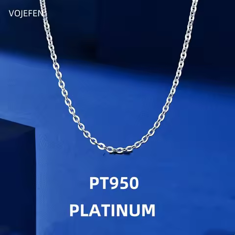 VOJEFEN PT950 Necklace Jewelry Platinum 950 Real O 18 Inches Chain Choker For Women Luxury Designer 