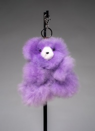 ST.MALO秘魯工匠手工天然羊駝毛泰迪熊娃娃鑰匙圈/ 15cm/ 粉紫