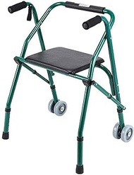 Walker Four-Legged Crutches Rehabilitation Walking Frame with Seat Plate Non-Slip Walking Stick with Hospital Walker Elderly Anniversary