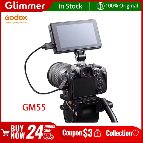 Godox GM55 4K Monitor 5.5 Inch DSLR 3D LUT Touch Screen IPS FHD 1920x1080 Video 4K HDMI Field Monito