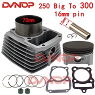 70mm Big Bore Cylinder Kit Cylinder Piston Set For CG250 TO 300 CG300 16mm pin 167FMM