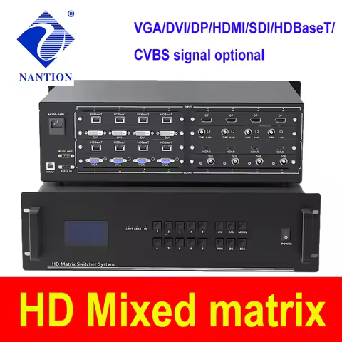 Mixed matrix plug-in matrix video switcher 16x16 40x40 36x36 8x8 Hdmi-compatible DVI VGA SDI AV Swit