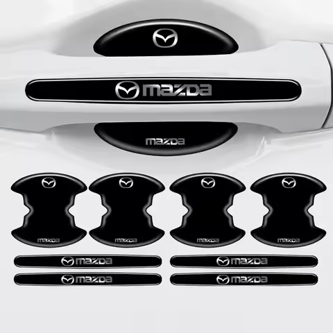 8PCS Car Door Handle Decoration Stickers Wiper Decal Auto Accessories for Mazda 3 bj bn 323 Axela At