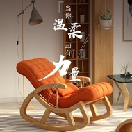HY-6/Solid Wood Rocking Chair Leisure Chair Adult Wood Recliner Snap Chair Balcony Lazy Sofa for Middle-Aged and Elderly