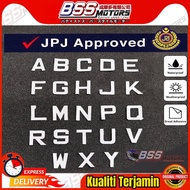 (Approved) Number Plate Sticker Motorcycle White A-Z / 0-9 Sticker Abjad Nombor Motor Motosikal ABC 