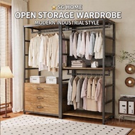 ZAQ Open Closet Wardrobe Homemade Walk-in Closet Shees Combination Clothes Shees Hanging Rack Floor 