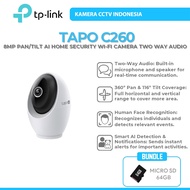 TP-LINK TAPO C260 8MP PAN/TILT AI HOME SECURITY WI-FI CAMERA TWO WAY AUDIO FREE MICRO SD 64GB