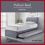 Furnimall Single Pull Out Fabric Bed Frame Katil tarik Katil Kain Katil bujang Single Divan Bed Doub