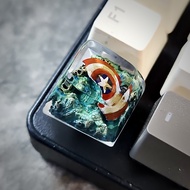 CA keycap, custom keycap, marvel, Captain shield keycap, shield keycap, mechanical keyboard button, 