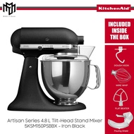 Kitchenaid 5KSM150PSB Artisan Series 4.8 L Tilt-Head Stand Mixer (Black - 5KSM150PSBBK)