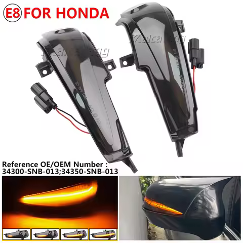 2X Dynamic Blinker LED Turn Signal Light Indicator Side Mirror Lamp For Honda Civic Mk8 FD1 FD2 FD3 