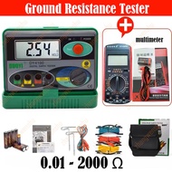 DUOYI DY4100 Megohmmeter 0-2000 Ohm Real Digital Earth Tester DY4100 Ground Resistance Tester Meter igital Resistance Tester Earth Ground Meter Multimeter With Higher Accuracy Power Systems Inspection Tool