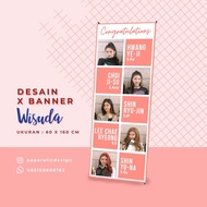 Banner Wisuda Peach, Desain Banner Wisuda, Spanduk Wisuda