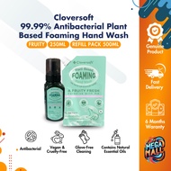 Cloversoft 99.99% Antibacterial Plant Based Foaming Hand Wash 250ml & Refill Pack 500ml [ Fruity ]