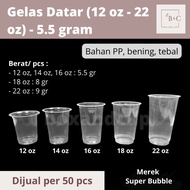 Super Bubble Plastic Cup Clear Flat PP Plastic Cup Size 12 oz, 14 oz, 16 oz - Thickness 5.5 grams