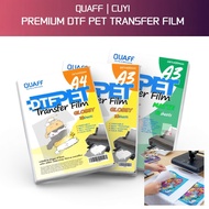 QUAFF Direct To Film PET Film A4 A3 Size Glossy DTF Transfer Film 10 Sheets