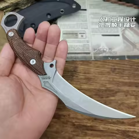 Miller Bros.BIsdes karambit DC53 Blade Linen handle High Hardness Sharp Multi-hand tools Knives