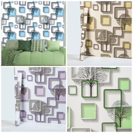 PACKAGE OF 4 ROLL WALLPAPER STICKERS WITH 3D PREMIUM PVC WALL STICKERS FOR AESTHETIC LIVING ROOM