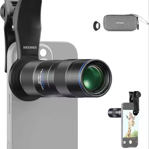 NEEWER 400mm Telephoto Phone Camera Lens with 17mm Threaded Lens Clip 70cm Minimal Macro Focus Dista