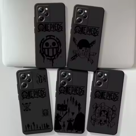 Anime One Piece Logo Case for Xiaomi Poco C65 F5 X3 NFC X5 M6 M4 X4 M3 X2 F7 Pro Black TPU Phone Cov