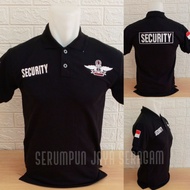 BLACK SECURITY T-SHIRT WITH WHITE WINGS LOGO FULL EMBROIDERY - WHITE SECURITY WINGS COLLAR T-SHIRT W