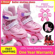 roller skates for kids Roller Skates Adjustable Adjustable Double row【Free protective gear】