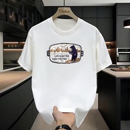 COD2025 Summer Short-Sleeved T-Shirt Men Heavy 200g New Style Loose Large Size Men's Round Neck T-Sh