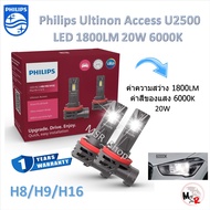 Philips หลอดไฟตัดหมอก รถยนต์ LED Ultinon Access U2500 1800LM 6000K Fog H8/H9/H16 รับประกัน 1 ปี จัดส