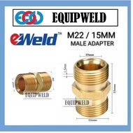 (100% BRASS) M22/15MM OR M22/14MM TO MALE ADAPTOR POWER PRESSURE WASHER PUMP HOSE OUTLET FOR KARCHER
