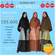 GAMIS ELBINA SET DRESS+OUTER (tanpa hijab) size S M L XL matt MOSCREPE