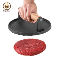 Popubear  Steak Press Cast Iron Steak Cooking Weight Press 2pcs Cast Iron Meat Press with Wooden Han