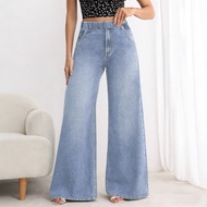 CLASHE Seluar Bootcut Baggy High Waist Terbaru 2026 Women Plus Size Wide Leg Jeans