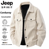 Jeep spirit jacket corduroy jacket for men  Loose Brown Work Jacket
