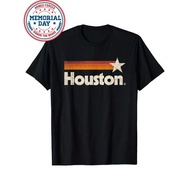 Mens Houston Texas Houston Strong Stripes Tee - Retro Vintage T-Shirt with Bold Lettering & Star Des