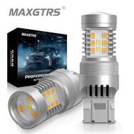 MAXGTRS 2x T20 7443 W21/5W 1157 3157 BAY15D 28SMD 2835 LED Switchback Leds DRL Turn Signal Light Bulbs