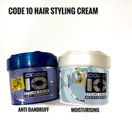 Code 10 Hair Styling Cream Hair Cream Anti Dandruff/ Moisturizing /Krim Rambut【125ml】