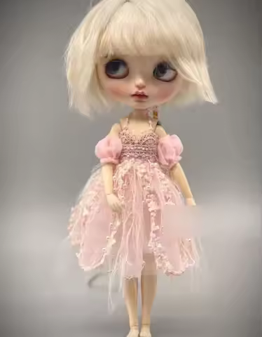 2025 1pcs Blythe lace pink one-piece dress 1/6 30cm(Fit for azone,Pullip,Ob22/24/26, Licca)
