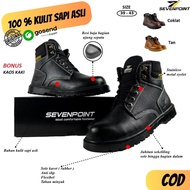Men's Safety Shoes Genuine Cowhide Boots Original Sevenpoint Septi Tracking Steel Toe Outdoor Field 