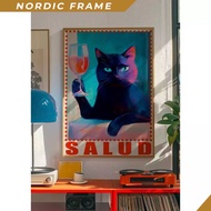 Wall paintings, Black Cat Poster, 70s Poster, Animal Poster, Aesthetic Art, Black Wall Art, Trendy A