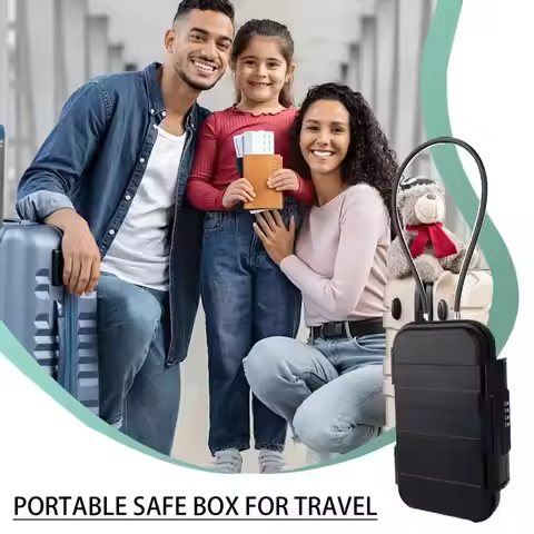 Combination Lock Portable Safe Box Waterproof Design Anti-Theft Travel Safe Box Durable Anti-Pry Min
