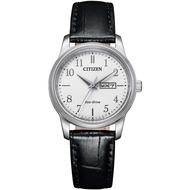 CITIZEN EW3260-17A ECO-DRIVE WHITE DIAL BLACK LEATHER STRAP WOMEN'S WATCH