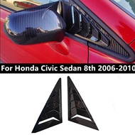 2Pcs Carbon Fiber Front Triangle Window Side Wing Car Air Vent Scoop Louver Cover Trim ABS Sticker D